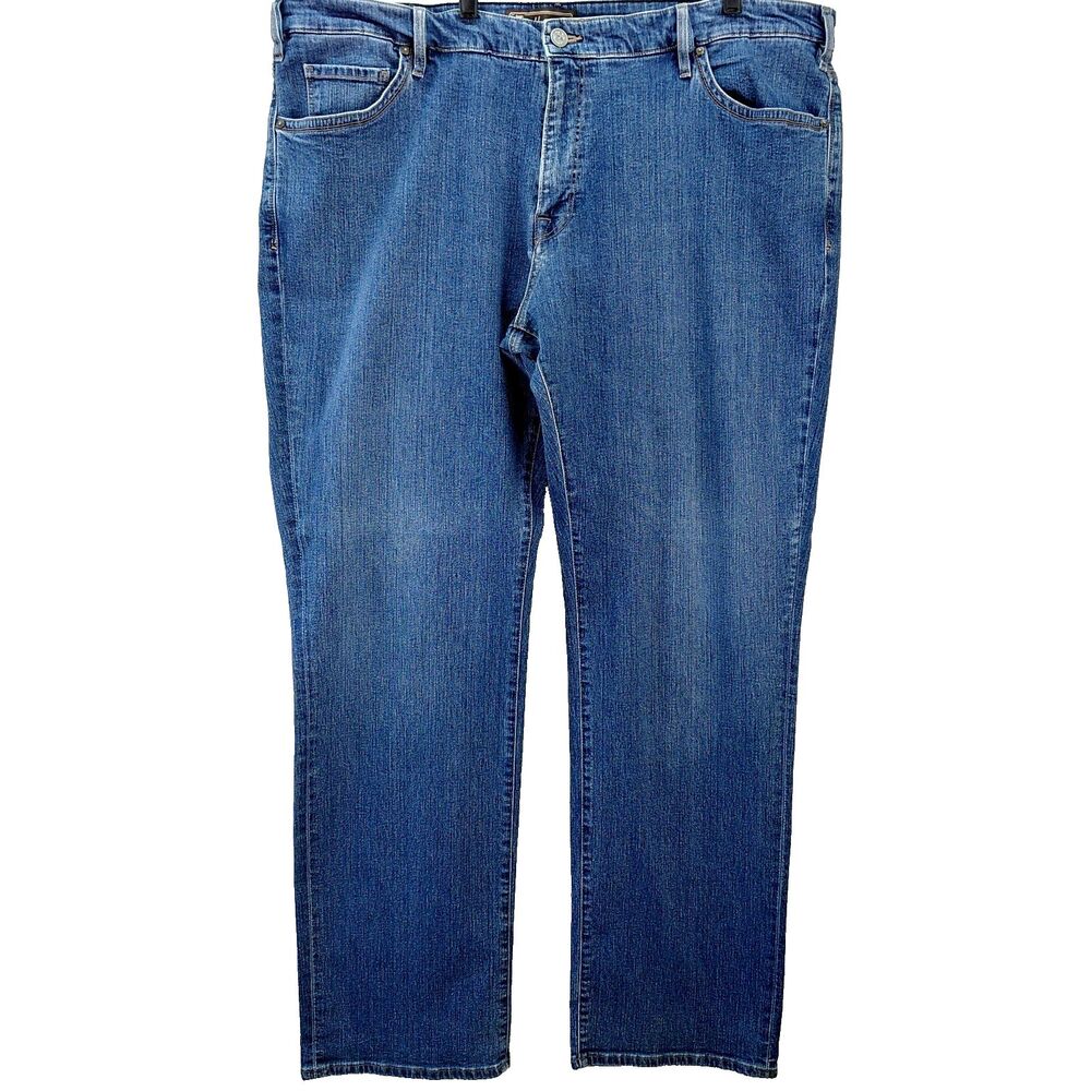 34 Heritage Jeans Mens 46x34 Blue Charisma Comfort Rise Classic Stretch Straight